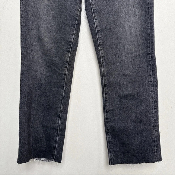 Anthropologie Womens 27 AG The Alexxis Cropped Straight Jeans Grey Wash Raw Hem - Picture 7 of 16